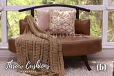 Throw Cushions - Champagne & Camel